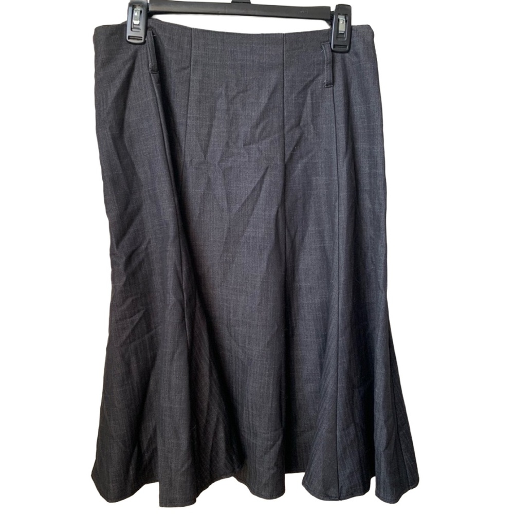 DRESS BARN Women’s Gray Side Zipper Belt Loops Unlined Midi Skirt